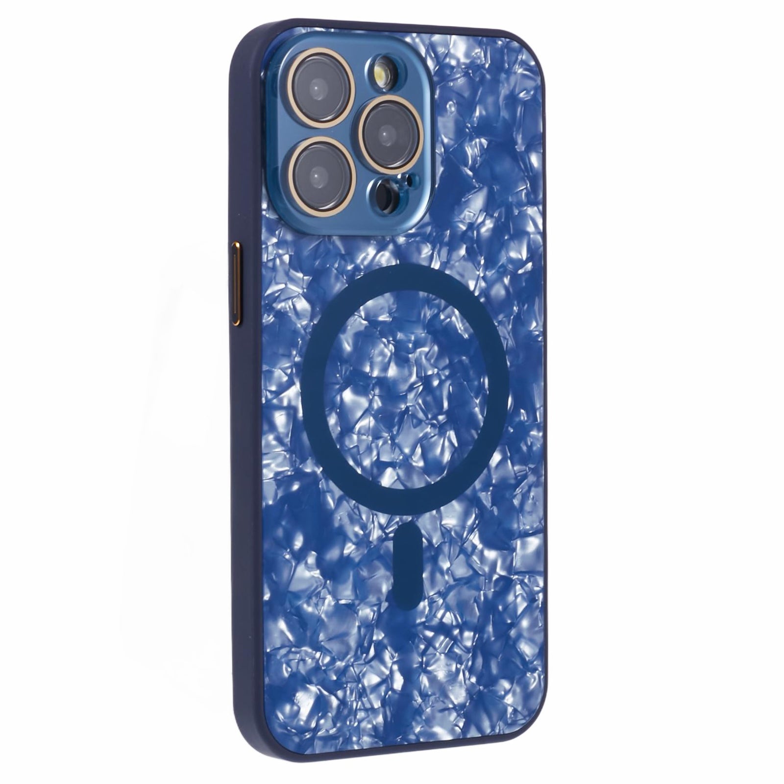 YUX Series For iPhone 13 Pro Max 6.7 inch Case Compatible with MagSafe PU+Acrylic Shell with Cracked Ice Pattern YUX Series For iPhone 13 Pro Max 6.7 inch Case Compatible with MagSafe PU+Acrylic Shell with Cracked Ice Pattern